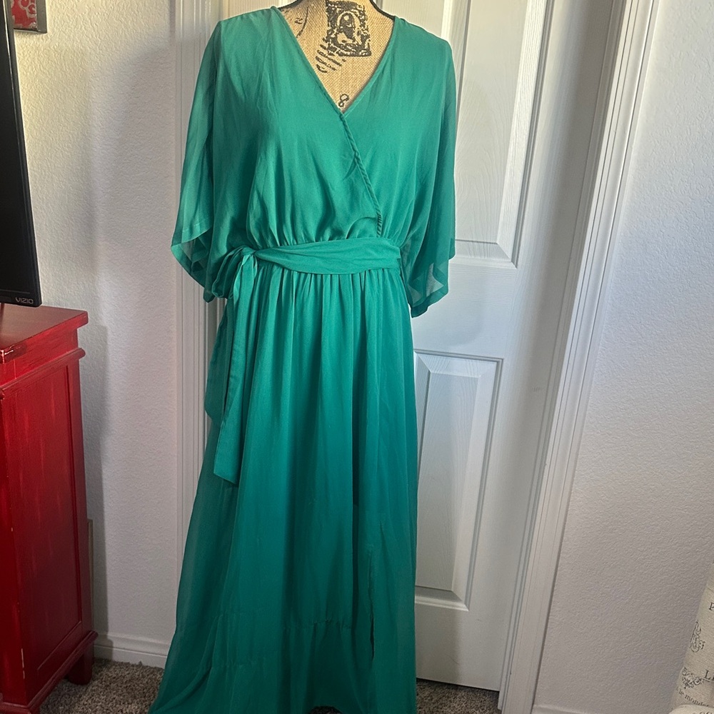 NWT Elegant Teal Wrap Dress